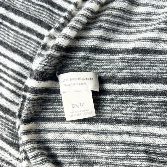 Club Monaco Alpaca Wool Blend Italian Yarn Soft Striped Infinity Scarf - Picture 5 of 9